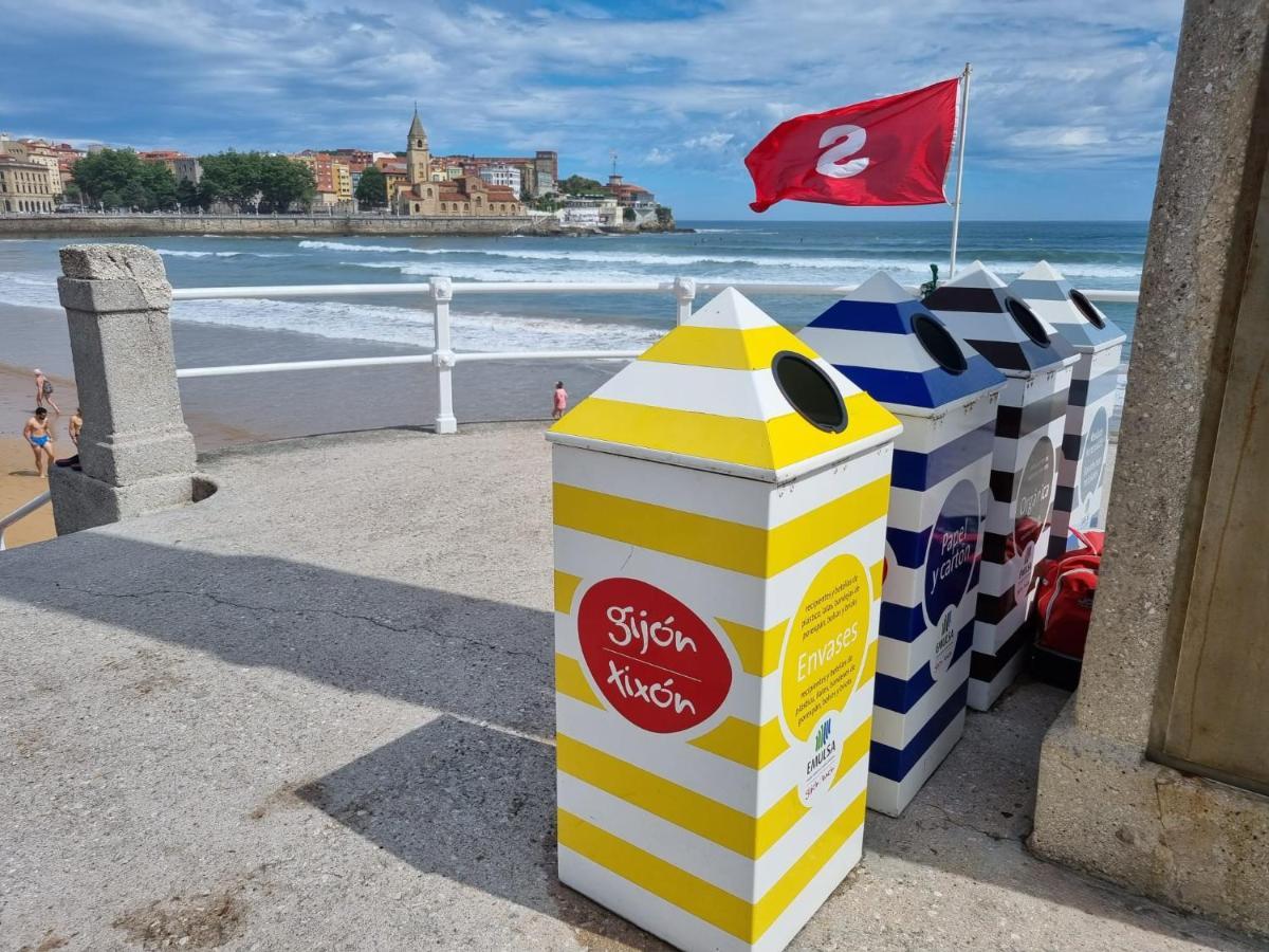 Apartamento Bonito piso en Gijon Centro Playa Exterior foto